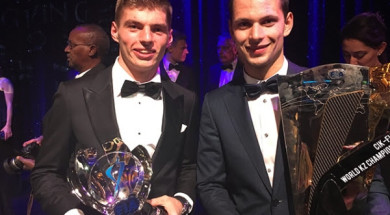 Former CRG driver Max Verstappen received three prizes for his brilliant F1 season.