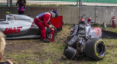 Alonso’s car straight after the crash