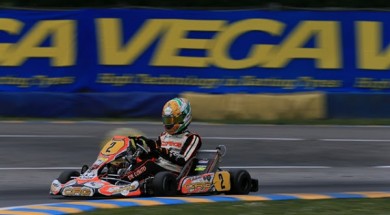 De Conto claimed a stunning pole position in KZ at the WSK Super Master Series opener