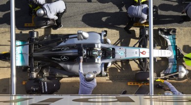 Nico Rosberg practice pit stop