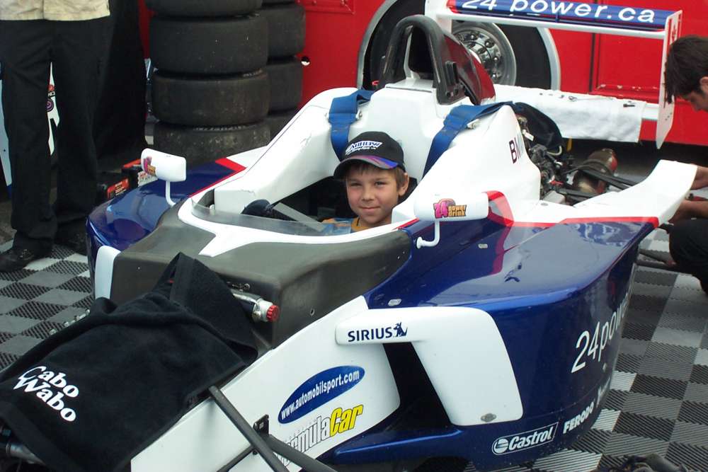 Olivier Bedard in the Formula BMW of Jeffrey Petriello