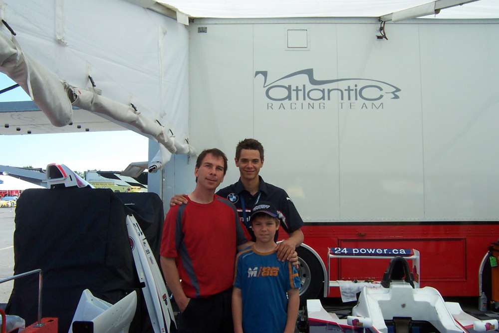 Olivier and Robert Bedrd under the racing tent of Jeffrey Petriello for the Montreal Grand Prix Formula BMW