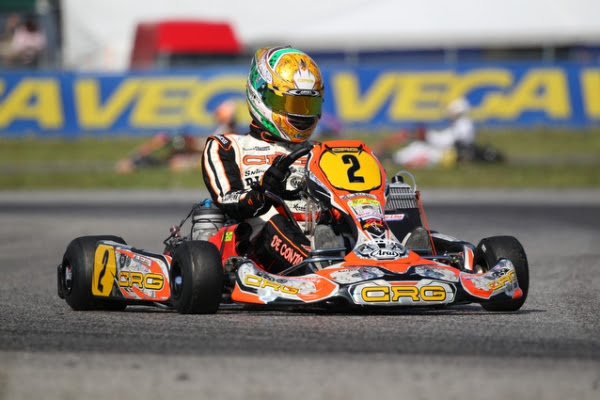 CRG ON THE WSK PODIUM WITH HILTBRAND, DE CONTO, POLLINI AND BIZZOTTO