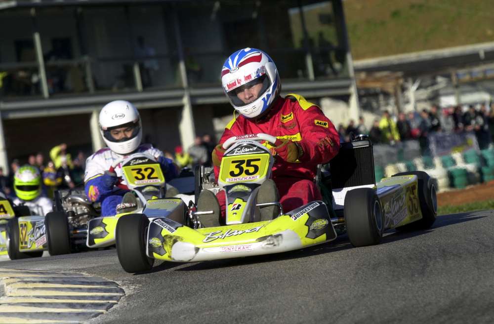 Robert Bedard racing in his kart
