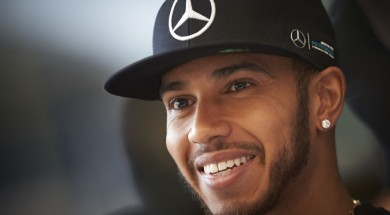 2016 Bahrain Grand Prix – Friday Lewis Hamilton smiling