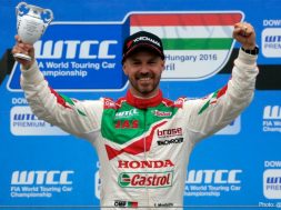 Tiago Monteiro on the podium after two spectacular races in Hungary