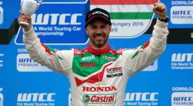 Tiago Monteiro on the podium after two spectacular races in Hungary
