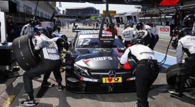 Robert Wickens (SILBERPFEIL Energy Mercedes-AMG C 63 DTM) finishes second in first race of season.