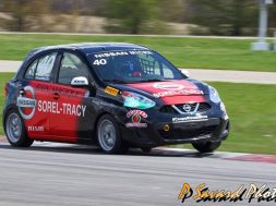 Kevin King on track Nissan Micra cup