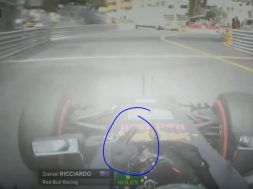 Ricciardo giving the finger and calling kimi on team radio