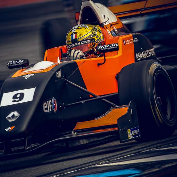 Dorian Boccolacci on the NEC podium after a disastrous weekend at Hockenheim