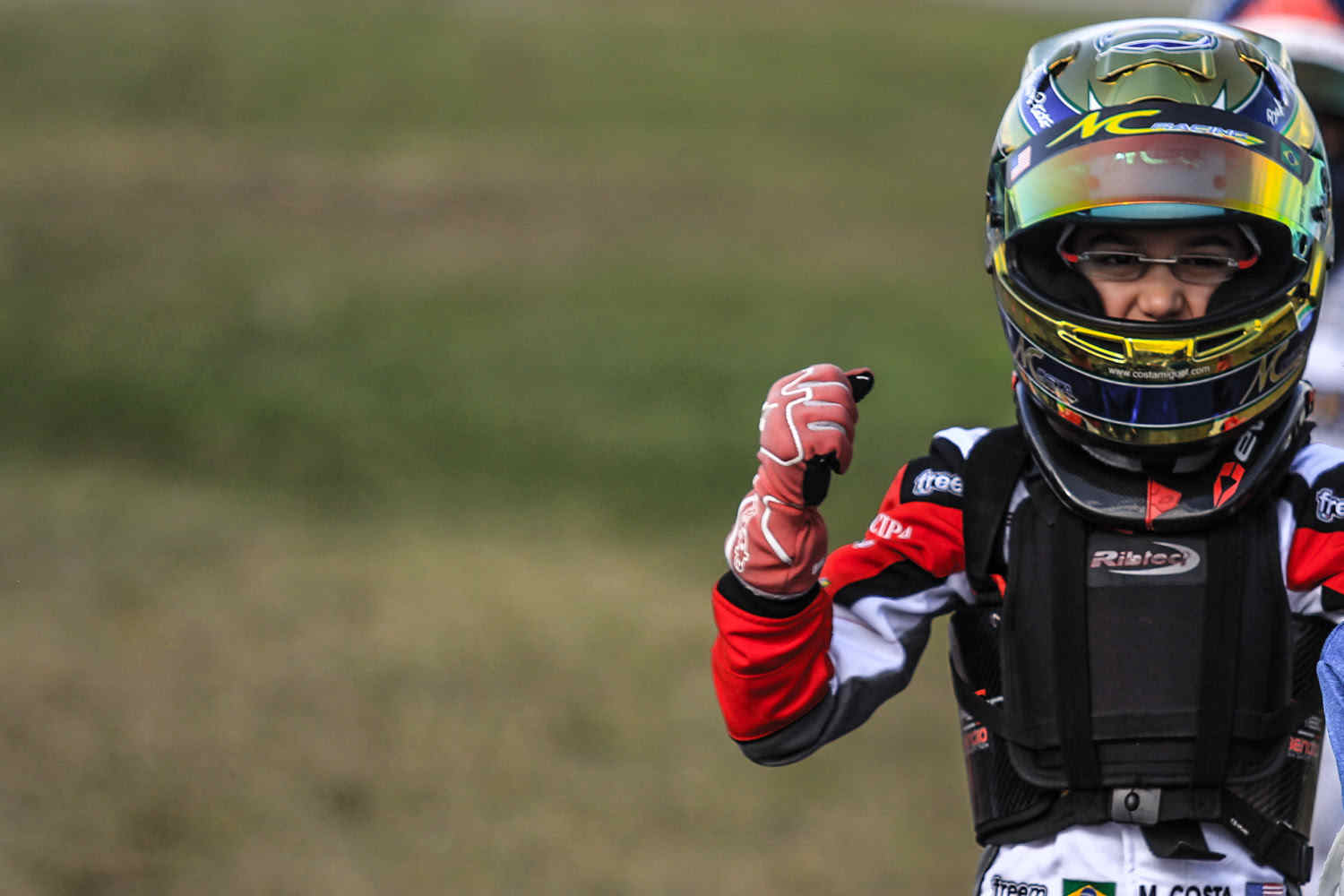 Justin Aresenau, drove one of the most exciting races of the weekend in Mini Max