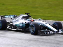 Hamilton on track with new w08 at speed