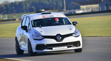 Jack McCarthy getting to grips with   a Renault UK Clio Cup car at Snetterton