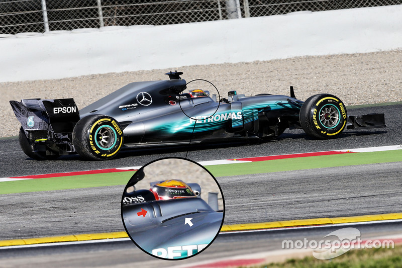 Mercedes seeks cooling through shark fin chimney