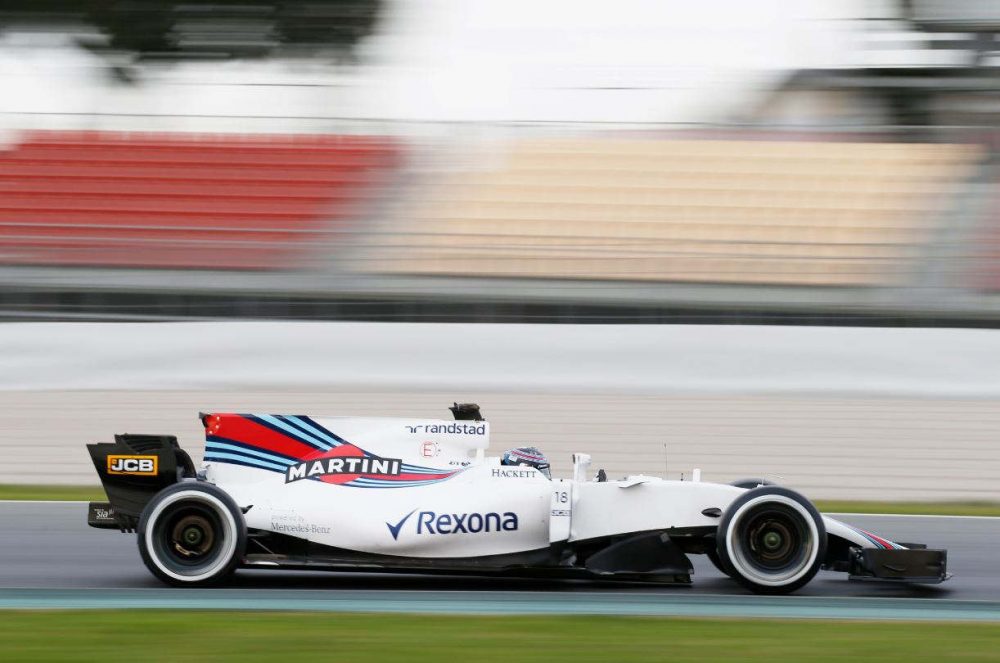 Lance Stroll in his Williams at the pre-season test