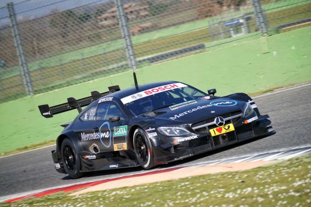 Wickens on track testing the new C63 DTM front view