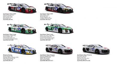 24h Nürburgring 2017 Audi line-up