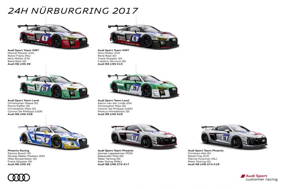 Pure racing atmosphere at Audi’s record appearance at the Nürburgring