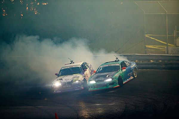 FORMULA DRIFT ROUND 4: THE GAUNTLET RESULTS; AURIMAS BAKCHIS FIGHTS HIS WAY TO VICTORY