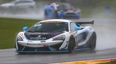 IMSA Continental Tire SportsCar Challenge Podium for Jesse Lazare and Chris Green in Wisconsin _