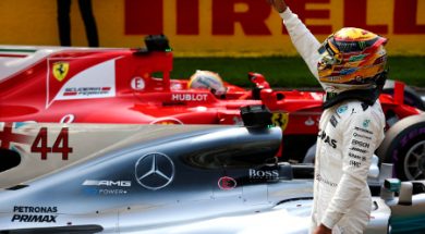 Lewis Hamilton equals Michael Schumacher’s F1 record with pole position for Belgian GP