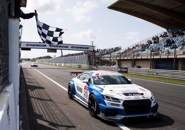 PHILIP ELLIS AND MIKEL AZCONDA SHARE THE SPOILS AT ZANDVOORT IN THE AUDI SPORT TT CUP