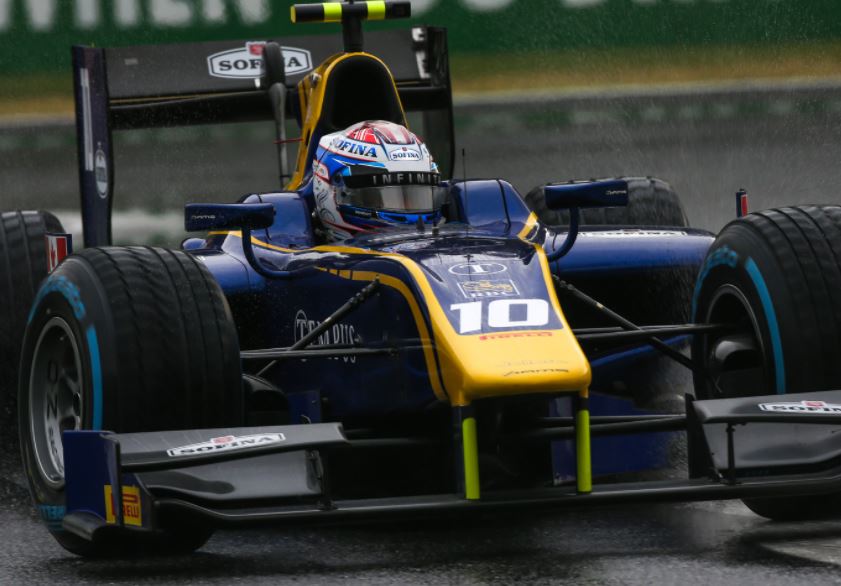 NICHOLAS SCYTHES THROUGH THE MONZA SPRAY FOR ANOTHER F2 PODIUM FINISH