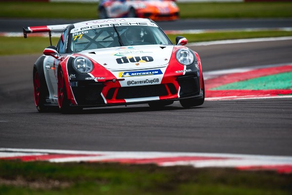 MAIDEN PORSCHE CARRERA CUP GB WINS FOR WINS FOR ELLINAS AND PLATO AT DRAMATIC DONINGTON