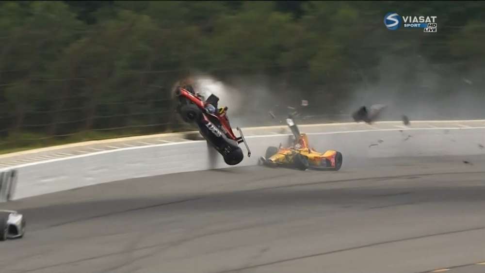 IndyCar Series 2018. Pocono Raceway. Robert Wickens Huge Crash (All Angles)