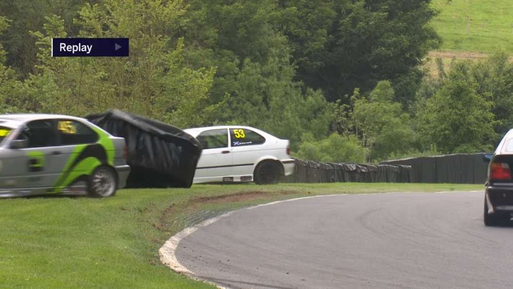 BMW Compact Cup Championship (Groups A & B) 2018. Race 1 Cadwell Park. Crashes