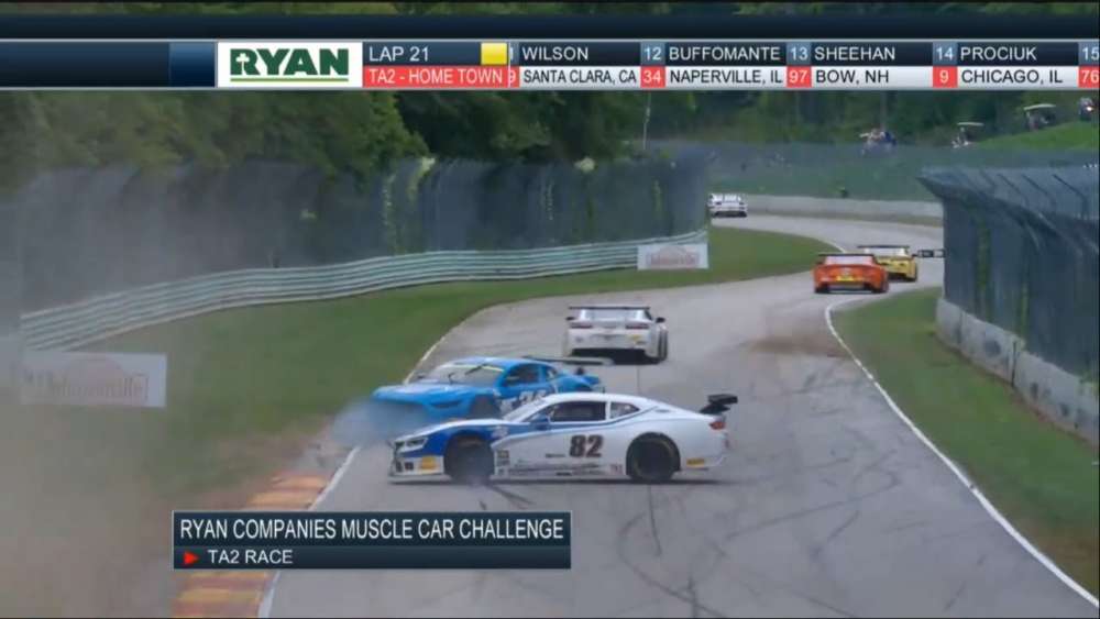 Trans-Am Series (TA2) 2018. Road America. Spins Crash