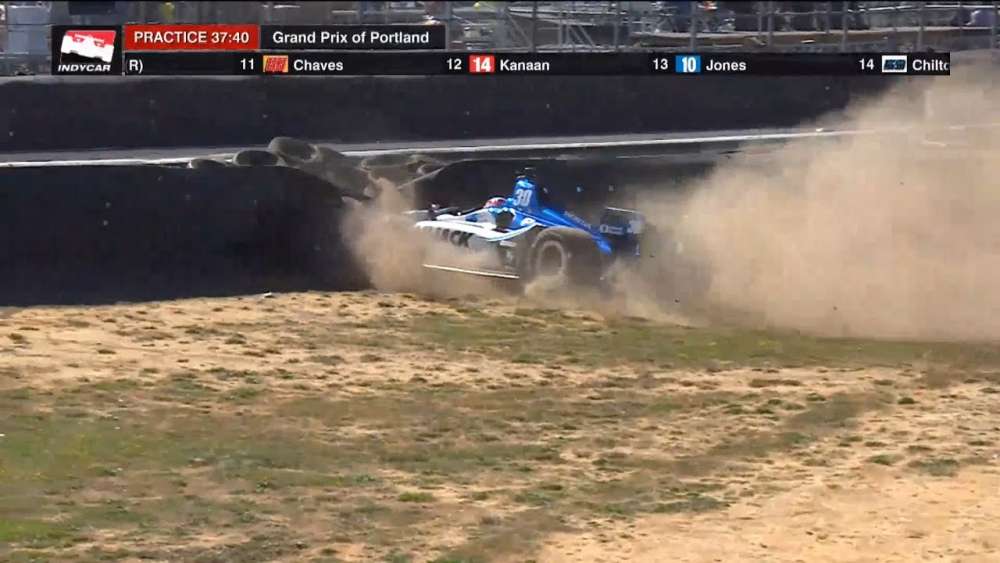 IndyCar Series 2018. FP2 Grand Prix of Portland. Takuma Sato Crash