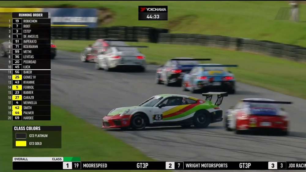 Porsche GT3 Cup Challenge USA 2018. Race 2 Virginia International Raceway. Start Crash