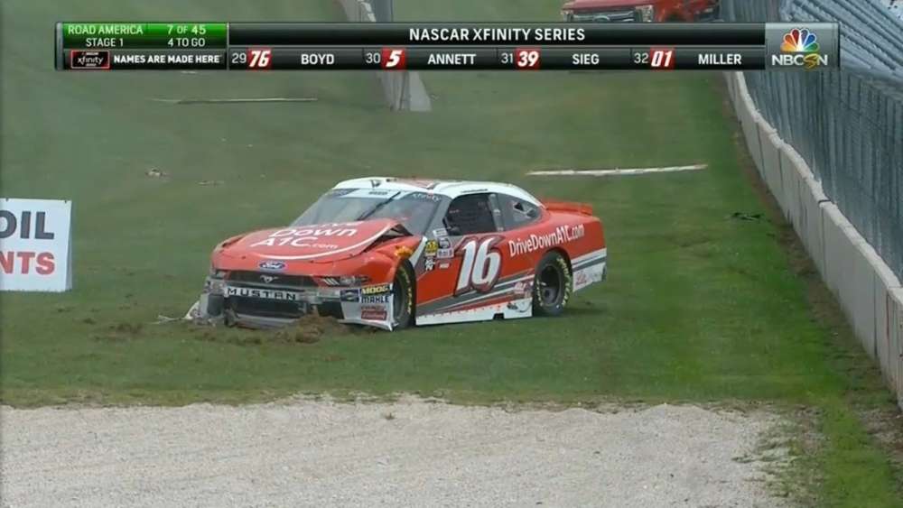 NASCAR Xfinity Series 2018. Road America. Ryan Reed Crash