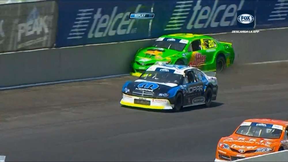 NASCAR PEAK Mexico Series 2018. Autódromo Internacional Miguel E. Abed. Homero Richards Crash