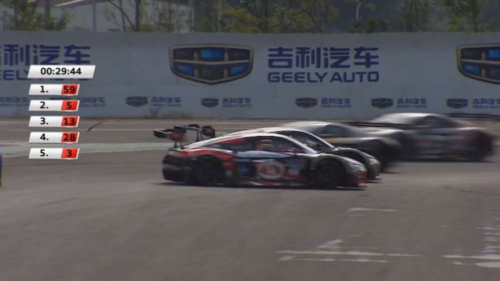 Audi R8 LMS Cup 2018. Race 1 Ningbo International Circuit. Start Leader Crash