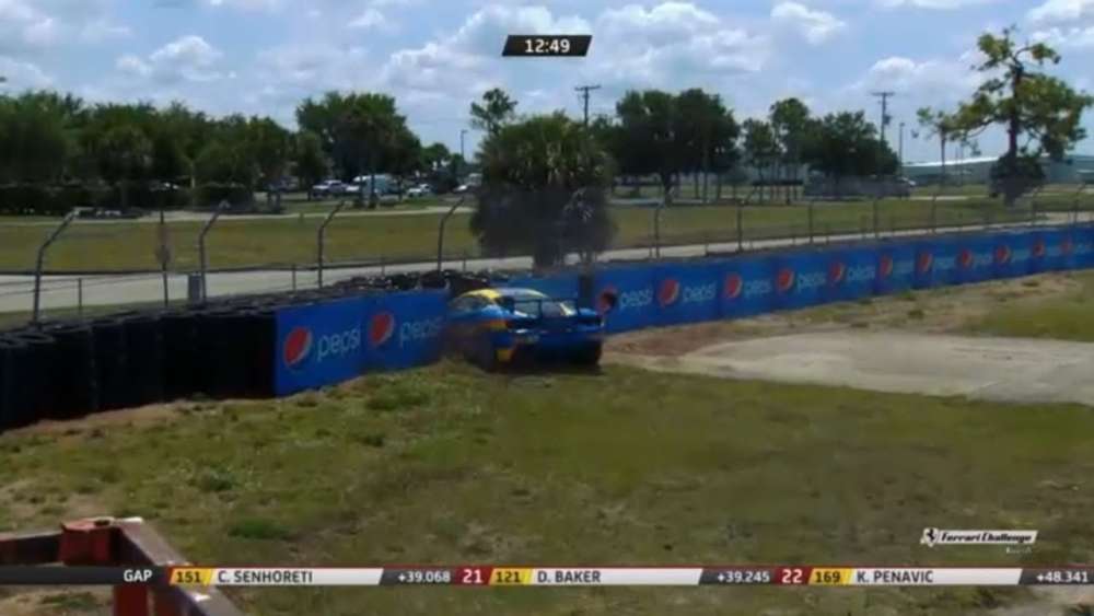 Ferrari Challenge North America (Coppa Shell) 2019. Race 2 Sebring International Raceway. Crash_5caa48bfbcb67.jpeg