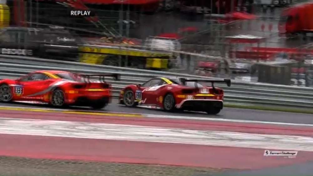 Ferrari Challenge Europe (Coppa Shell) 2019. Race 1 Red Bull Ring. Leaders Crash_5ccdab5765ed5.jpeg