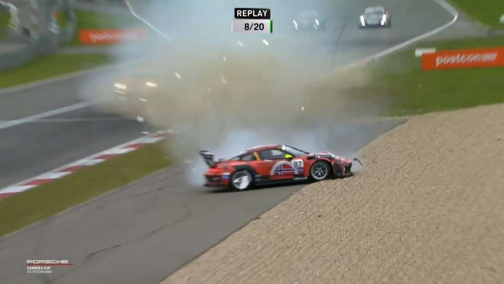 Porsche Carrera Cup Deutschland 2019. Race 1 Nürburgring. Richard Wagner Big Off_5d58180ecc69a.jpeg