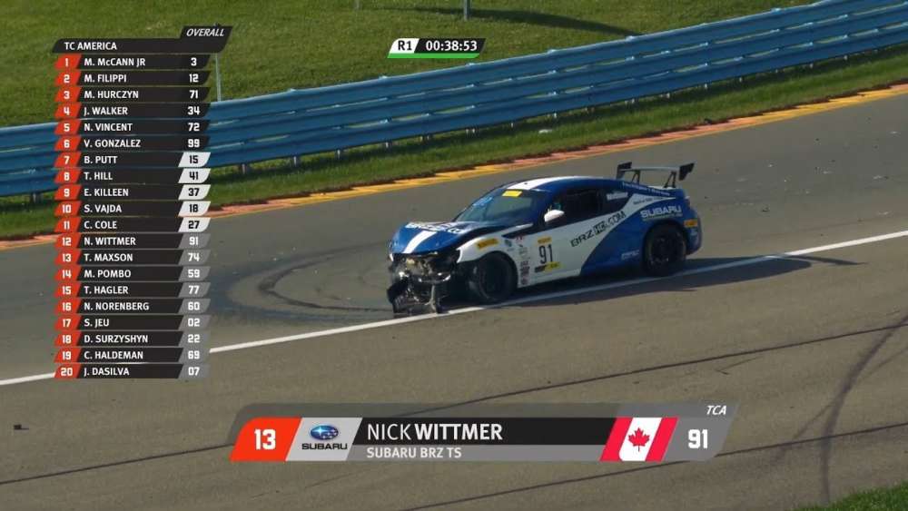 TC America (TCR/TCA) 2019. Race 1 Watkins Glen International. Nick Wittmer Hard Crash Aftermath_5d6ae635bf0ba.jpeg