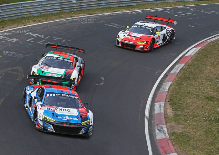 SEVEN AUDI R8 LMS AT THE NURBURGRING 24-HOUR ANNIVERSARY RACE